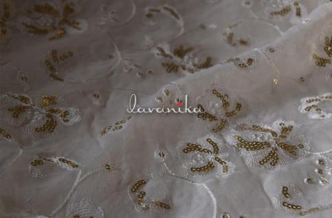 Sequin Work Embroidery on Dyeable Georgette Fabric Dno13902RFD